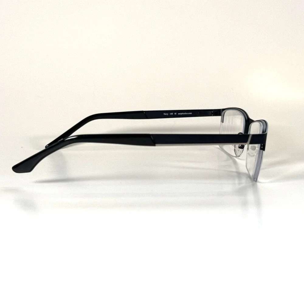 Cruz Rockaway Blvd Eyeglasses Frame Only 54-17-140 Navy Mens Half Rim Metal‎